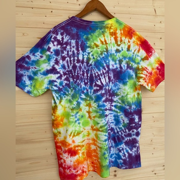 NEW Unisex XL GILDAN Soft Style Rainbow Colored Tie-Dye T-Shirt - Picture 5 of 8